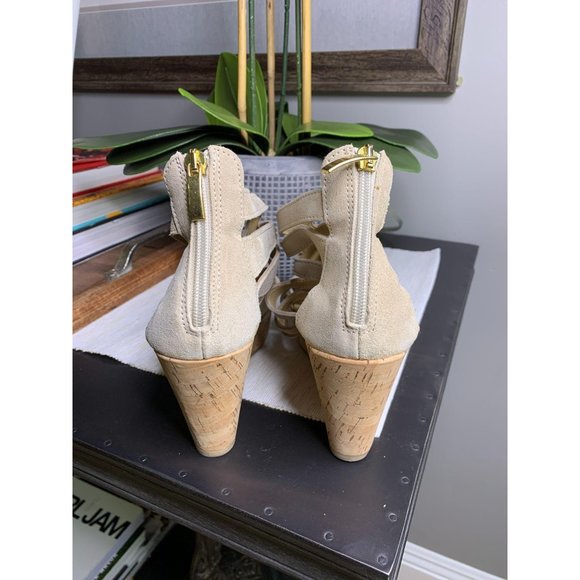 Cordani Electra Wedge Sandal Suede Cork Tan - Picture 6 of 7